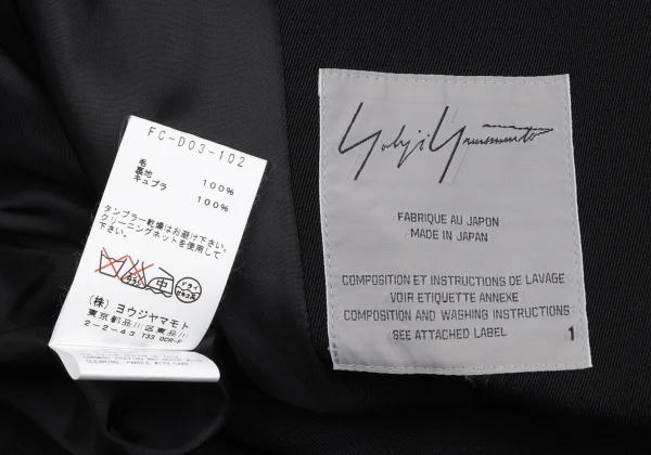 Yohji Yamamoto FEMME Shoulder Switching Pleats Paste Coat K-166012_020