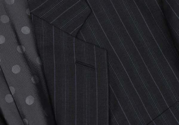 コムデギャルソン オムドゥCOMME des GARCONS HOMME DEUX モヘヤ混ウール裏ドットストライプジャケット 黒紺L K-166013_004