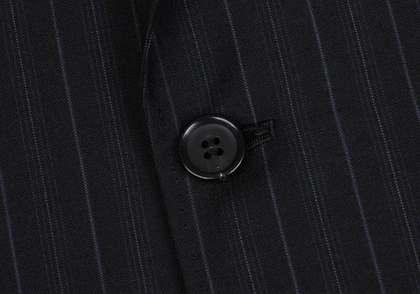 コムデギャルソン オムドゥCOMME des GARCONS HOMME DEUX モヘヤ混ウール裏ドットストライプジャケット 黒紺L K-166013_010