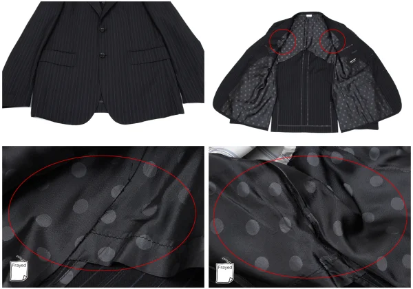 コムデギャルソン オムドゥCOMME des GARCONS HOMME DEUX モヘヤ混ウールストライプセットアップ 黒紺L K-166015_008