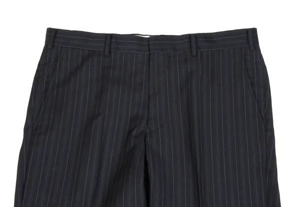 コムデギャルソン オムドゥCOMME des GARCONS HOMME DEUX モヘヤ混ウールストライプセットアップ 黒紺L K-166015_012