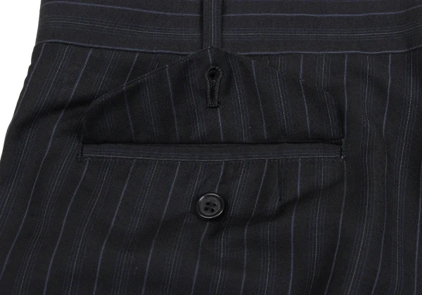 コムデギャルソン オムドゥCOMME des GARCONS HOMME DEUX モヘヤ混ウールストライプセットアップ 黒紺L K-166015_018