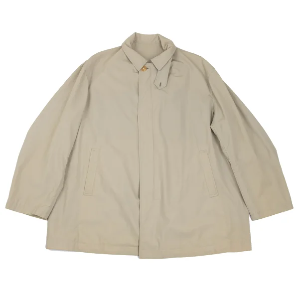 Y's for men Wool Nylon Zip Up Long Jacket Beige S-M K-166021_001