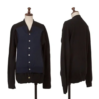 COMME des GARCONS Bi-color Layered Switching Knit Cardigan