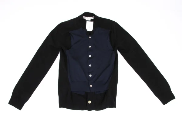 COMME des GARCONS Bi-color Layered Switching Knit Cardigan K-166029_002