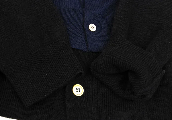 COMME des GARCONS Bi-color Layered Switching Knit Cardigan K-166029_007