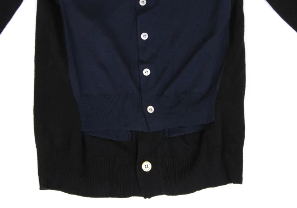 COMME des GARCONS Bi-color Layered Switching Knit Cardigan K-166029_008
