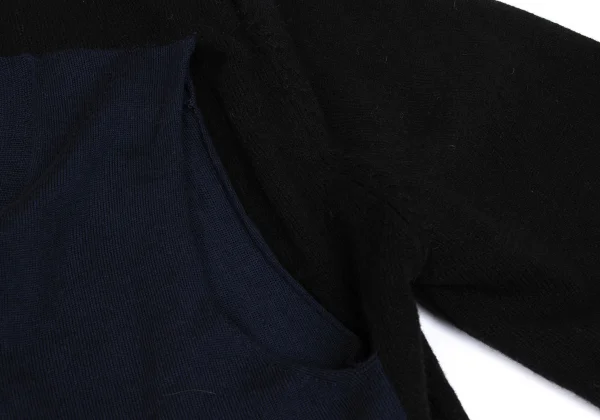 COMME des GARCONS Bi-color Layered Switching Knit Cardigan K-166029_011