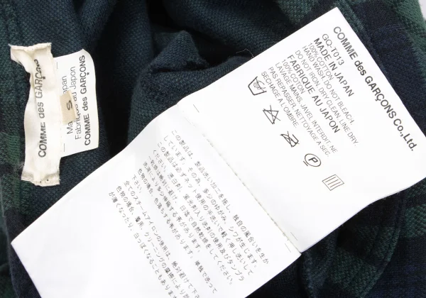 COMME des GARCONS Checker Woven 3/4 Sleeve Top K-166034_013