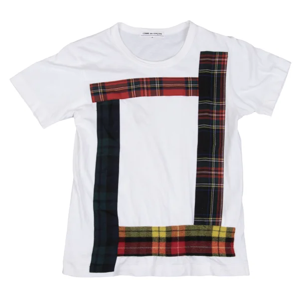 COMME des GARCONS Check Pasted T Shirt White S K-166037_001