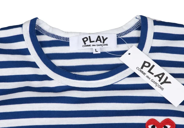PLAY COMME des GARCONS Heart Patch Striped Top K-166041_003