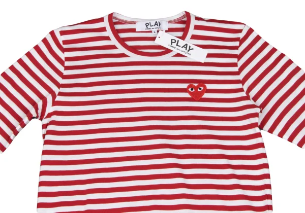 PLAY COMME des GARCONS Heart Patch Striped Top K-166042_002