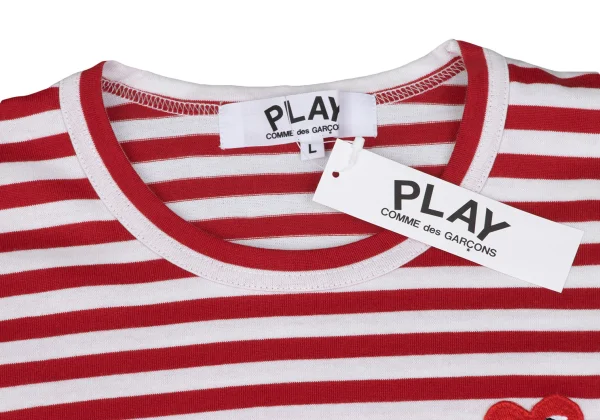 PLAY COMME des GARCONS Heart Patch Striped Top K-166042_003