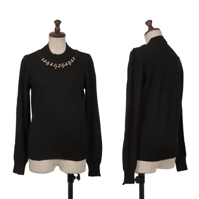 COMME des GARCONS Jewelry by Ligia Dias Pearl Embellished Knit Sweater