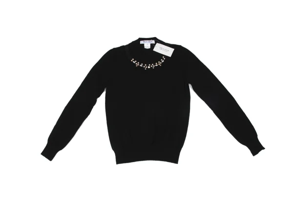 COMME des GARCONS Jewelry by Ligia Dias Pearl Embellished Knit Sweater K-166048_002