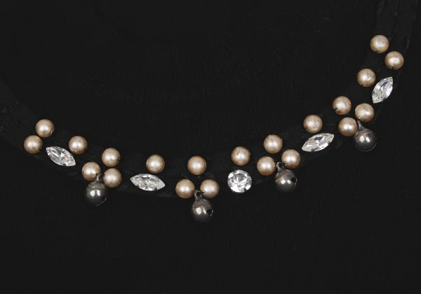 COMME des GARCONS Jewelry by Ligia Dias Pearl Embellished Knit Sweater K-166048_005