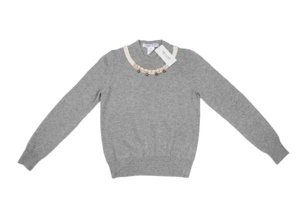 COMME des GARCONS Jewelry by Ligia Dias Pearl Embellished Knit Sweater K-166049_002