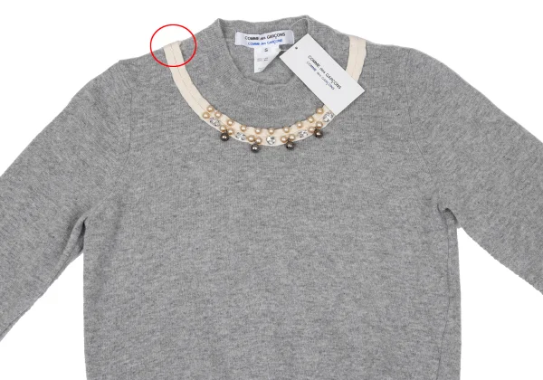 COMME des GARCONS Jewelry by Ligia Dias Pearl Embellished Knit Sweater K-166049_003