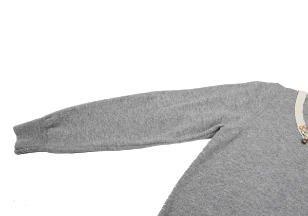 COMME des GARCONS Jewelry by Ligia Dias Pearl Embellished Knit Sweater K-166049_007