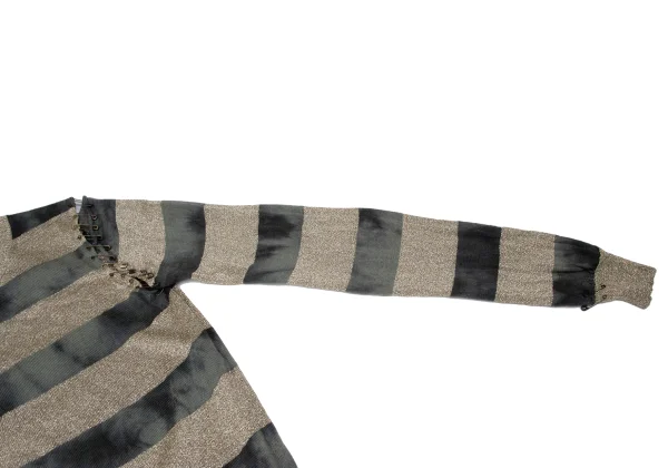 JUNYA WATANABE Dyed Safety Pin Decoration Stripe Lame Cardigan K-166054_009