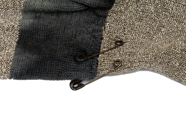 JUNYA WATANABE Dyed Safety Pin Decoration Stripe Lame Cardigan K-166054_011