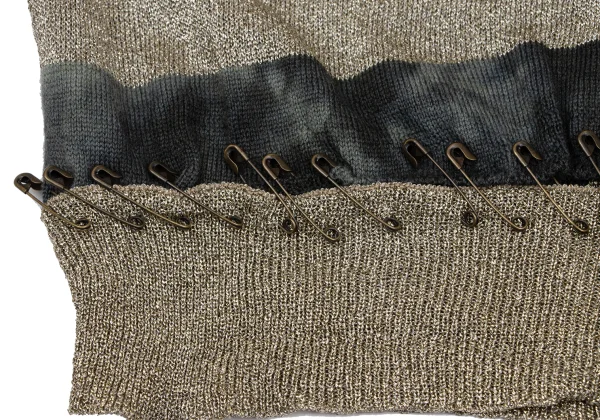 JUNYA WATANABE Dyed Safety Pin Decoration Stripe Lame Cardigan K-166054_014