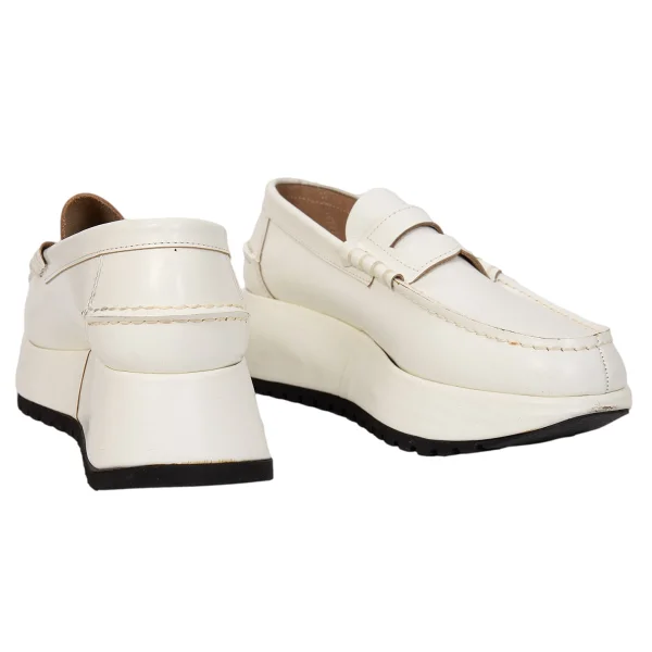 COMME des GARCONS Platform Leather Loafers White About US8 K-166068_001