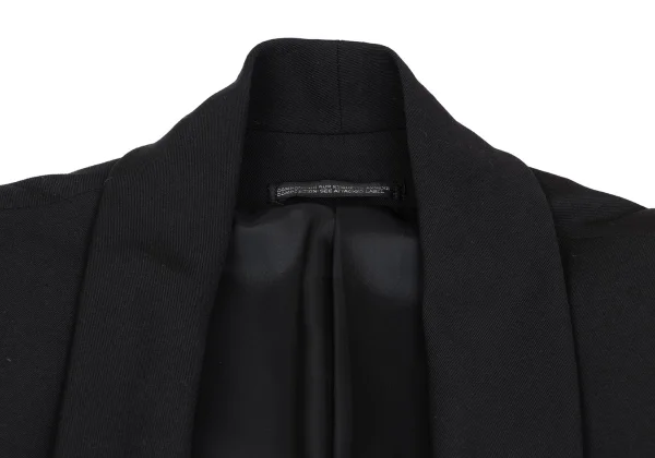 Yohji Yamamoto POUR HOMME Wool Gabardine Buttonless Long Jacket K-166070_003