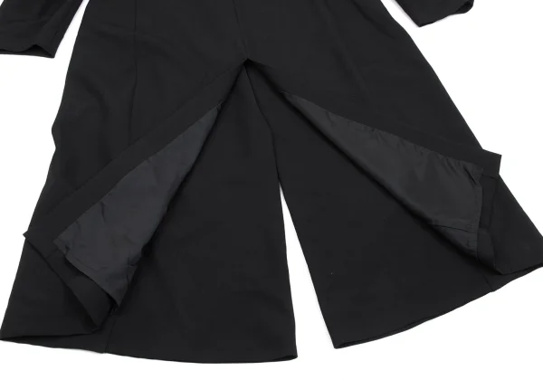 Yohji Yamamoto POUR HOMME Wool Gabardine Buttonless Long Jacket K-166070_010