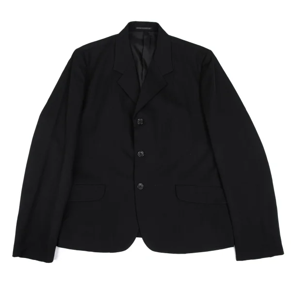Yohji Yamamoto POUR HOMME Wool Gabardine Back Curve Switching Jacket Black 3 K-166074_001
