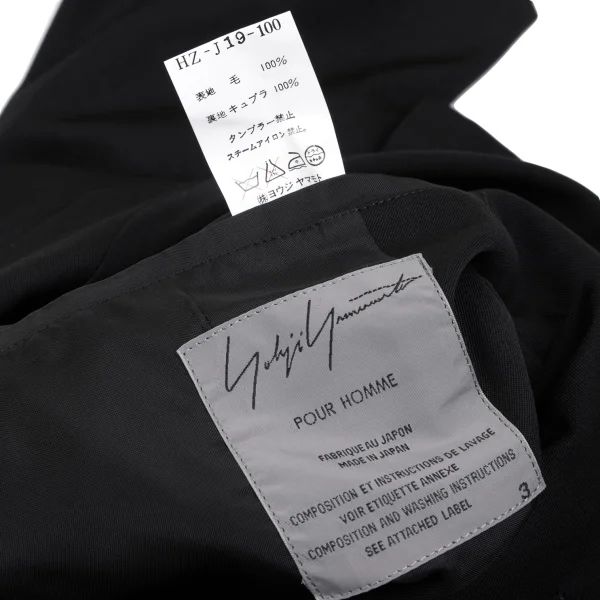 Yohji Yamamoto POUR HOMME Wool Gabardine Back Curve Switching Jacket K-166074_014