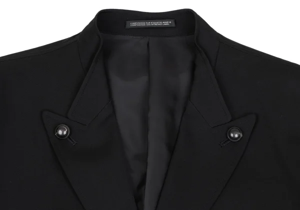 Yohji Yamamoto POUR HOMME Lapel Button Design Wool Gabardine Jacket K-166076_003