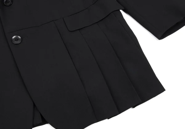 Yohji Yamamoto POUR HOMME Hem Pleats Design Wool Gabardine Jacket K-166078_012