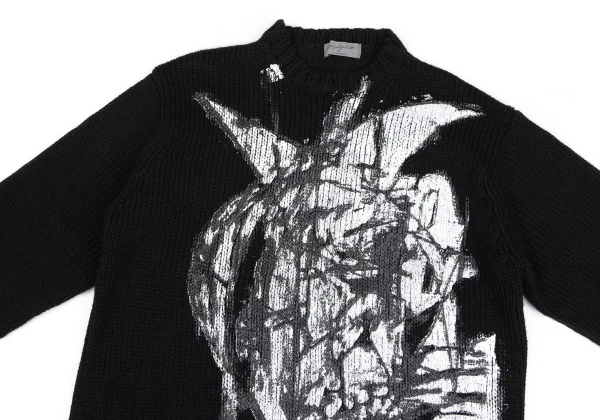 Yohji Yamamoto POUR HOMME Madness Graphic Printed Knit Sweater K-166079_002