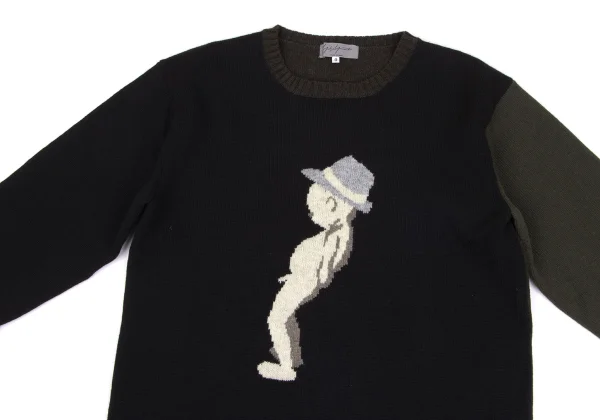 Yohji Yamamoto POUR HOMME Manneken Pis Knit Sweater K-166080_002