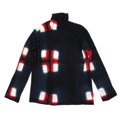 Yohji Yamamoto POUR HOMME Dyed Checker Knit Sweater
