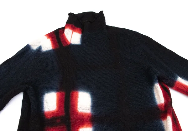 Yohji Yamamoto POUR HOMME Dyed Checker Knit Sweater K-166081_002
