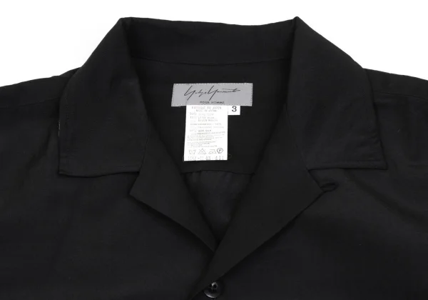 Yohji Yamamoto POUR HOMME Silk Blended Switching Open-collar Shirt K-166086_003