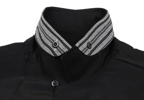 Yohji Yamamoto POUR HOMME Silk Blended Switching Open-collar Shirt K-166086_004