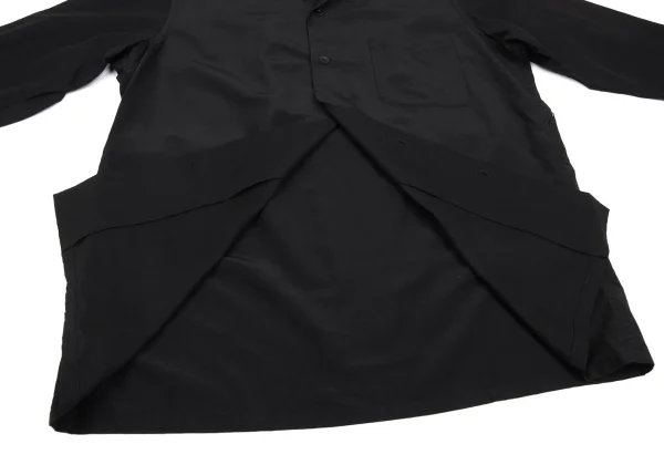 Yohji Yamamoto POUR HOMME Silk Blended Switching Open-collar Shirt K-166086_010