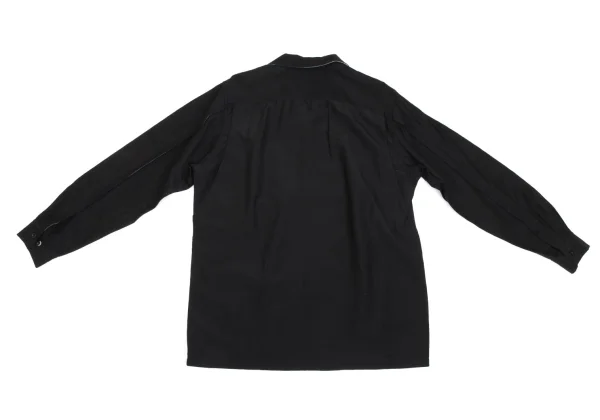 Yohji Yamamoto POUR HOMME Silk Blended Switching Open-collar Shirt K-166086_011