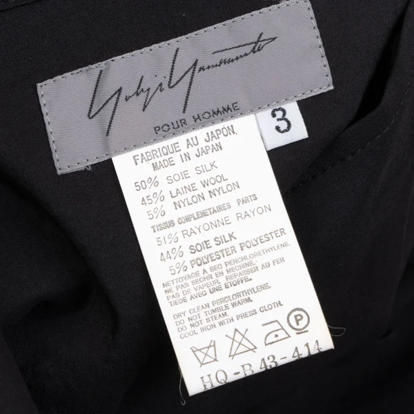 Yohji Yamamoto POUR HOMME Silk Blended Switching Open-collar Shirt K-166086_015