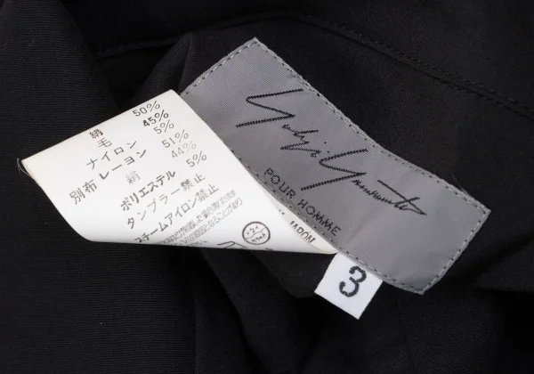 Yohji Yamamoto POUR HOMME Silk Blended Switching Open-collar Shirt K-166086_016