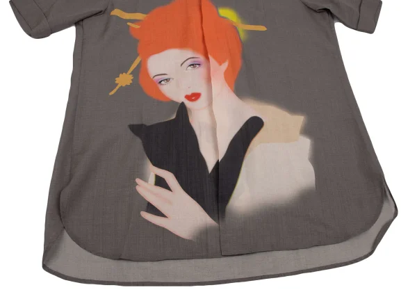 Yohji Yamamoto POUR HOMME Saeko Tsuemura Actress Printed Shirt K-166087_004