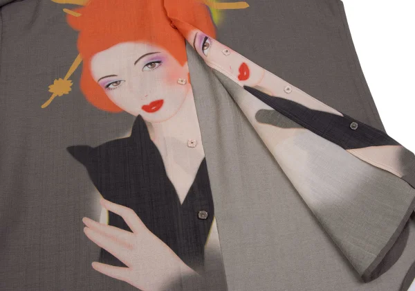 Yohji Yamamoto POUR HOMME Saeko Tsuemura Actress Printed Shirt K-166087_007