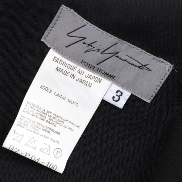 Yohji Yamamoto POUR HOMME Side Draped Wool Gabardine Wide Pants K-166093_015