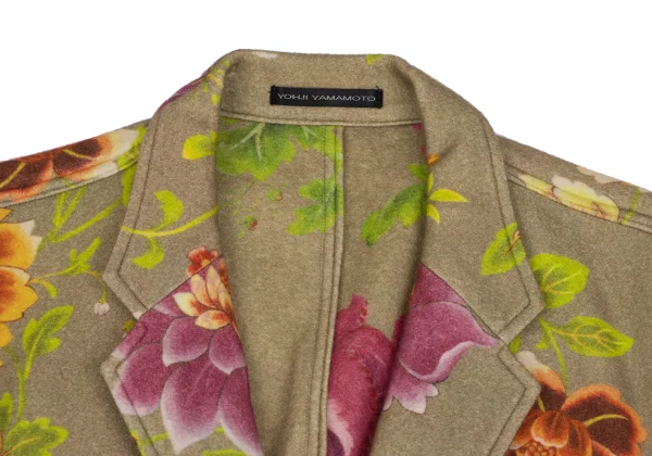Y's for men Wool Floral Printed Reversible Jacket K-166097_003