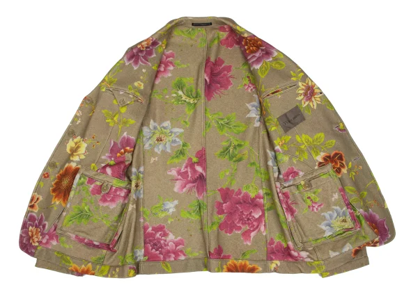 Y's for men Wool Floral Printed Reversible Jacket K-166097_011