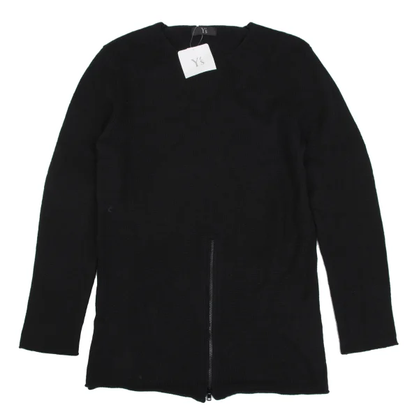 Y's for men Hem Zipper Cashmere Knit Sweater Black 2 K-166098_001
