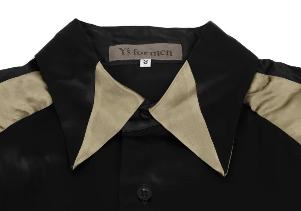 Y's for men Rayon Shiny Switching Long Sleeve Shirt K-166100_003